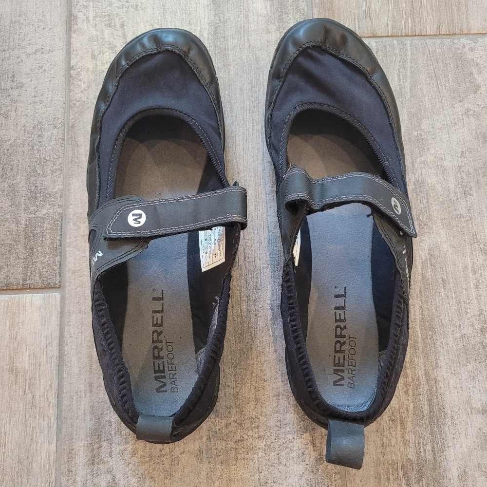 Merrell Barefoot Shoes Women's Size 9 Pure Glove Mary Jane Vibram Flat Black